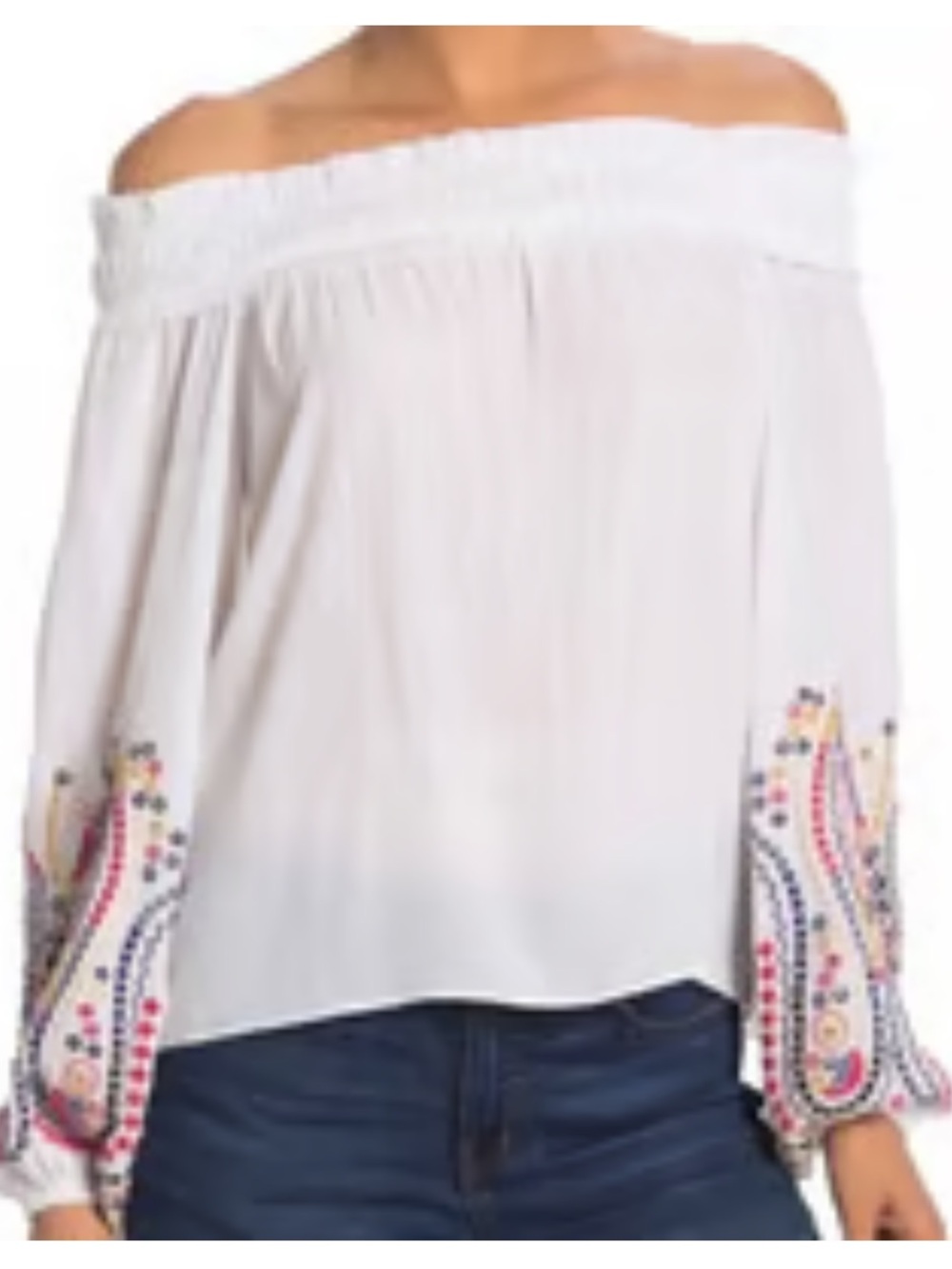 Ramy Brook Of The Shoulder Embroidered Blouse